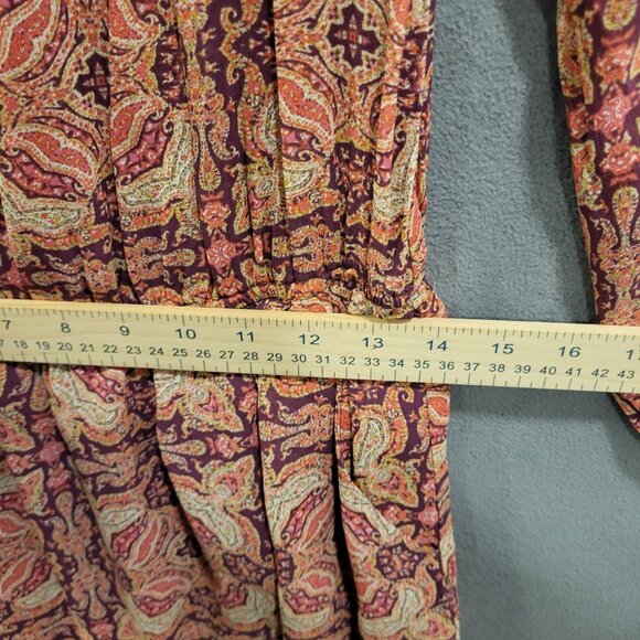 Sanctuary Boho Dress‎ Women's Sheer Lined Paisley Print Cottagecore Pockets - Picture 7 of 8